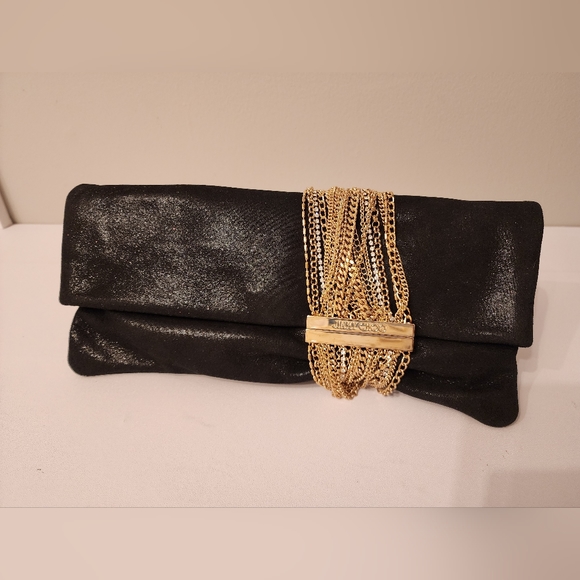 Jimmy Choo shimmer suede Chandra clutch - Picture 3 of 4